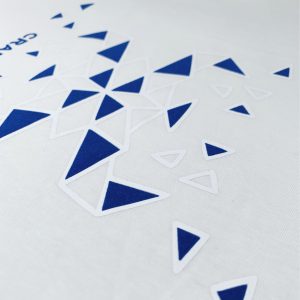 Tricou bărbați, alb, triunghiuri – albastru/alb