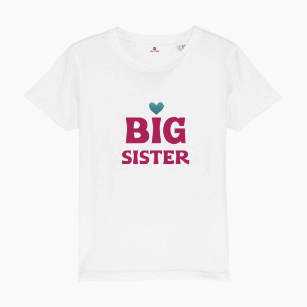 Tricou fete, alb, big sister-01