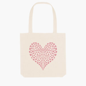 Set cadou, dama, Tricou Pink Heart – Tote bag Pink Heart, bumbac organic