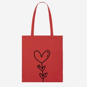 Set cadou, dama, Tricou Love hearts – Tote bag Hearts,  bumbac organic